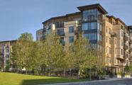 The spacious Aljoya Mercer Island retirement community, framed by beautiful greenery and offering a serene living experience in Mercer Island.